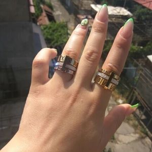 Rose Gold Roman Numerals Stainless Steel Ring